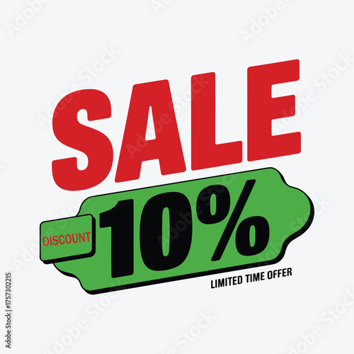  Sale Discount 10% Limited Time Offer – Promotional Tag Label Design