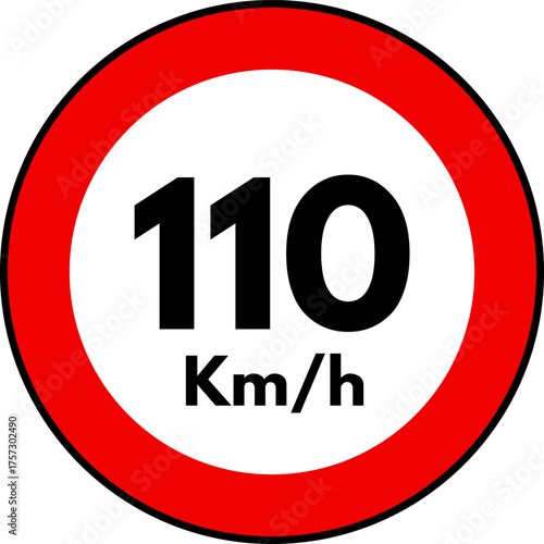 Speed Limit 110 kmh Sign