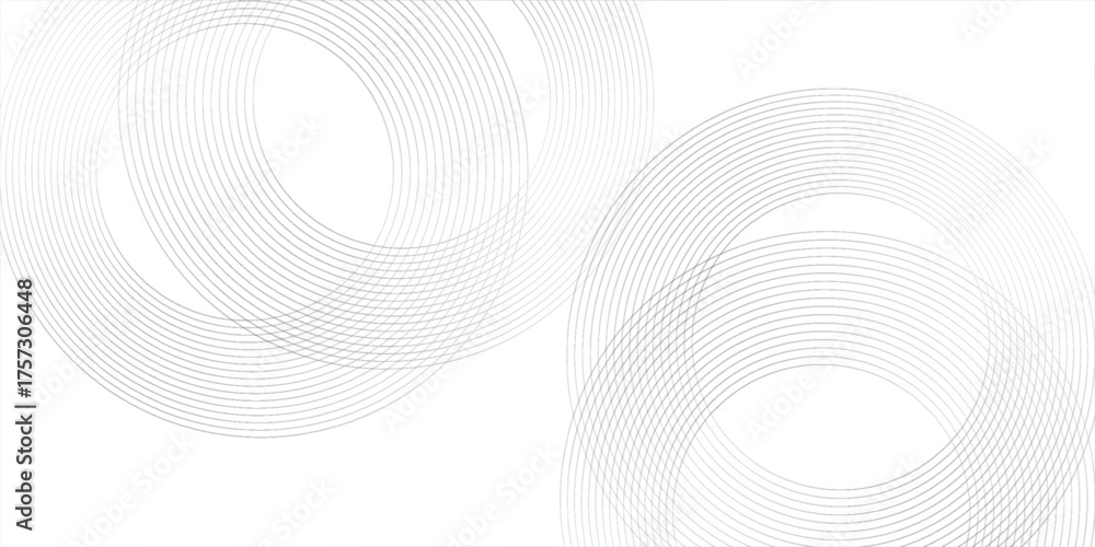 Fototapeta premium White geometric abstract background overlap layer on bright space with lines effect decoration. Modern graphic design element circles style concept for banner.