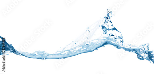 Water wave, isolated on transparent background close-up, clean drinking water concept