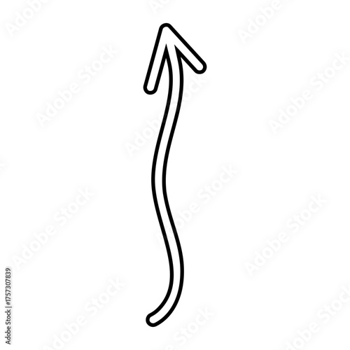 Hand drawn arrow icon vector. Direction illustration sign, Handmade. Pointer symbol or logo.