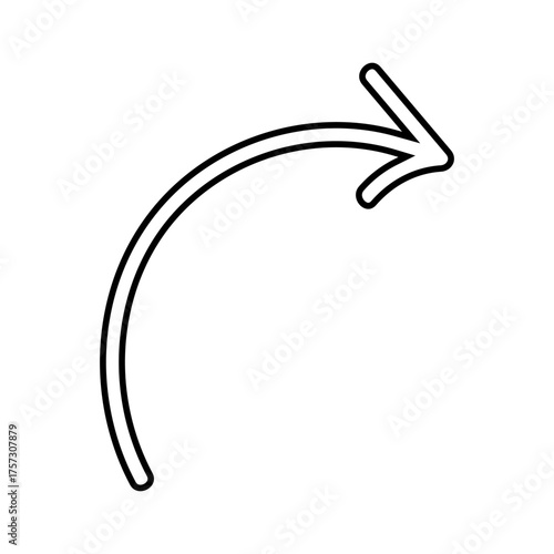 Hand drawn arrow icon vector. Direction illustration sign, Handmade. Pointer symbol or logo.