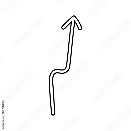 Hand drawn arrow icon vector. Direction illustration sign, Handmade. Pointer symbol or logo.