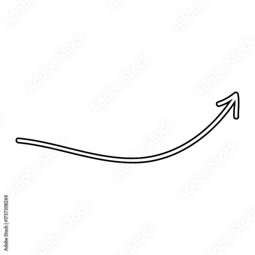 Hand drawn arrow icon vector. Direction illustration sign, Handmade. Pointer symbol or logo.