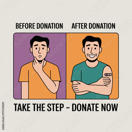 Take the Step Donate Now – Blood Donation Awareness Poster
