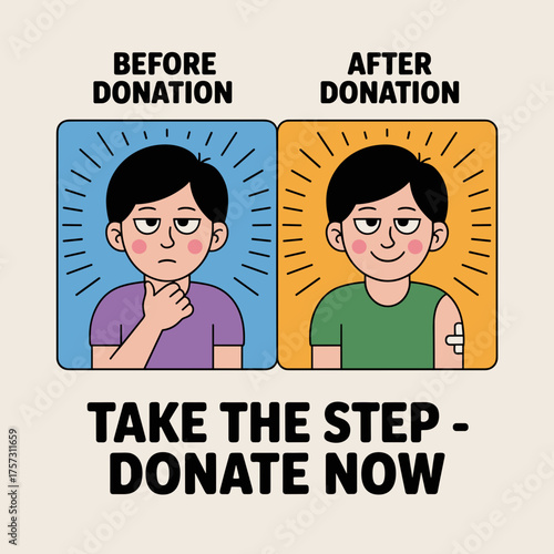 Take the Step Donate Now – Blood Donation Awareness Poster