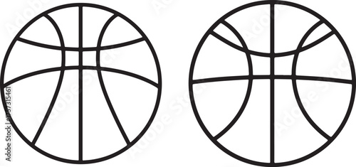 basketball Line Art Illustration, Coloring Book Page Line Art Drawing