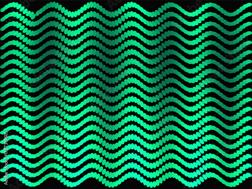 Abstract turquoise wavy pattern background isolated on White Background