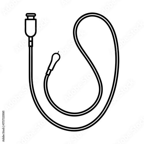 Intravenous (IV) Infusion Set or Medical Drip Line Line Art Icon