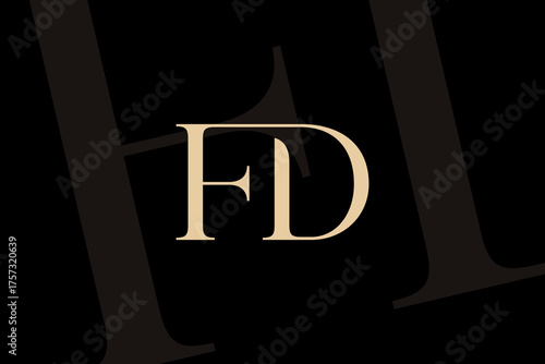 FD or DF letter logo icon design. Classic style luxury initials monogram.