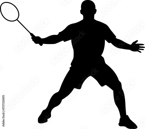 Badminton athlete silhouette