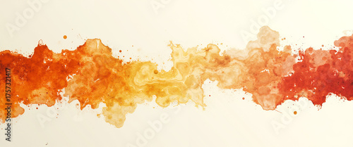 Abstract watercolor background in warm colors of orange and red  