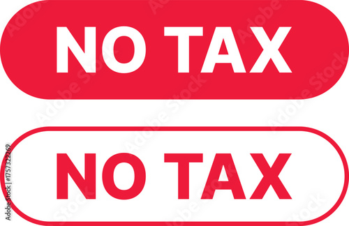 no tax icon set. Tax free sign and tax boycott. Tax  prohibited sign