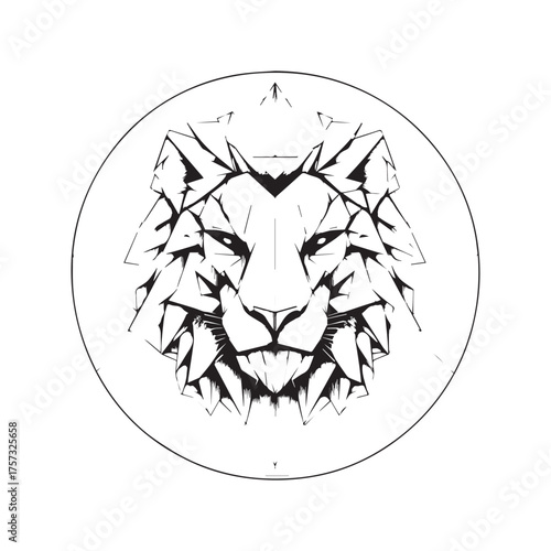 Lion head, lion face vector Illustration, on a isolated background, EPS
