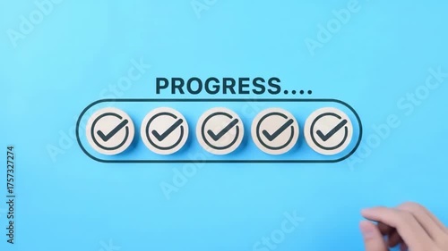 Progress Check: A visually appealing progress bar indicates completed tasks and milestones, set against a vibrant backdrop.