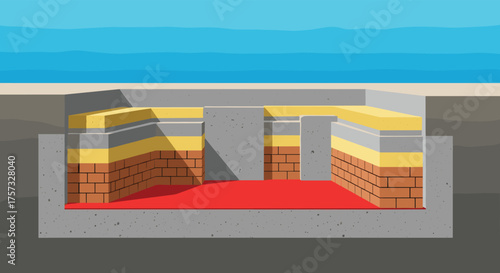 Exploration of underground excavation structures and layers of rock formations.