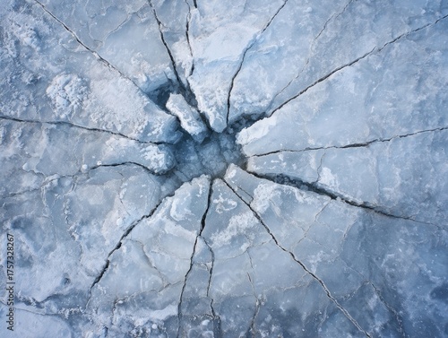 Cracked Ice Texture Surface Frozen Water Top View Abstract Winter Nature Background Broken Ice Pattern Cold Weather Frozen Lake Ice Formation Natural Phenomenon Detail Icy Landscape Outdoor Scenery