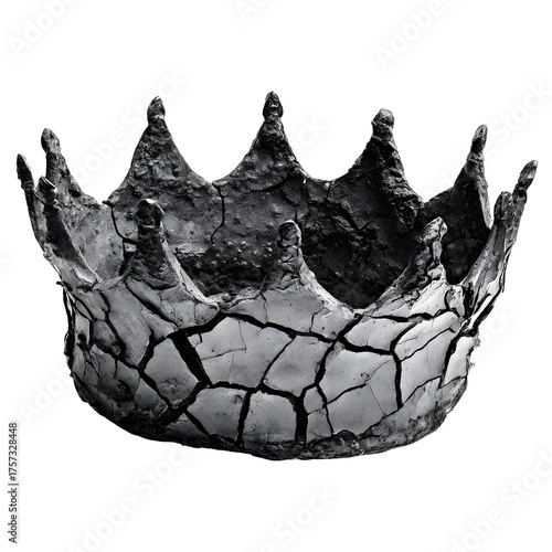 Cracked Crown: A majestic crown crafted with a textured, cracked effect, evoking a sense of weathered history and regal decay.