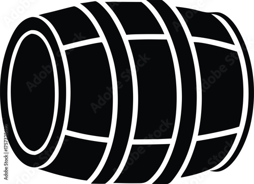 barrel storage cask icon, wine barrel symbol silhouette vector illustration