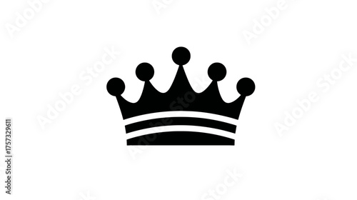 A regal black crown on a plain white background, symbolizing royalty and power