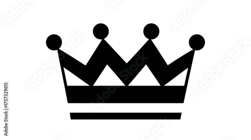 A black and white graphic of a crown, with five peaks and decorative detailing
