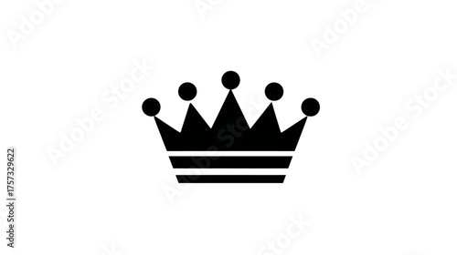 A stark monochrome image showcasing a stylized crown symbol on a clean white backdrop