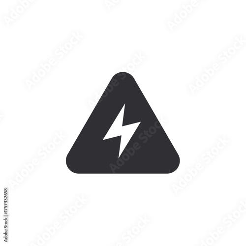 High voltage. Charging icon. Thunderbolt. Caution. Sign of lightning. Electricity icon. Over voltage. Transformer pictogram. Alert sign. Danger sign. Electrical safety. Danger warning icon. Risk sign.