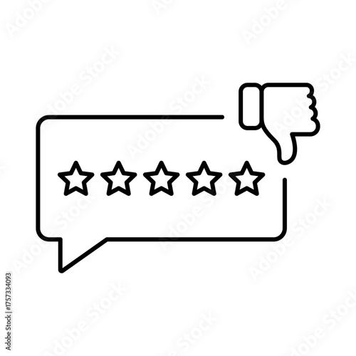 Customer Review icon. Negative rating