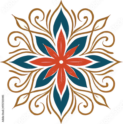 Infinite Design Harmony: Colorful Motifs For Seamless Pattern Vector Illustration - Vibrant Elements Dancing With Endless Creative Beauty, Mandala