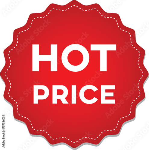 Hot price banner, red label .Tags, badge, ribbon for promotion. Vector illustration