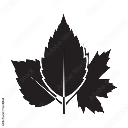leave silhouette vector on white background.