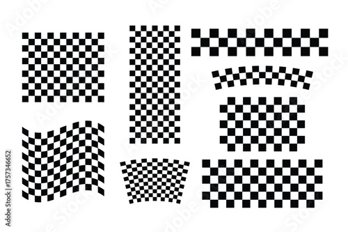 Checkered Racing Flag Pattern Vector Set