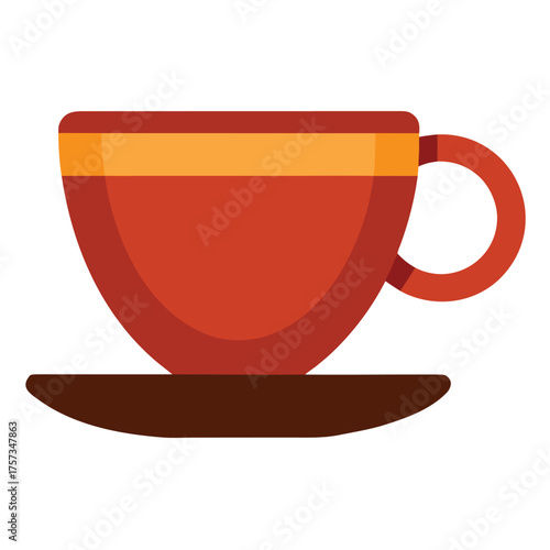 Flat Espresso Cup Illustration Vector on White Background