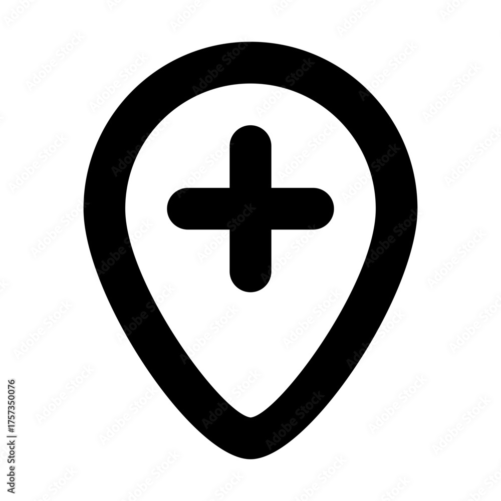 Fototapeta premium Add Pin Outline Icon