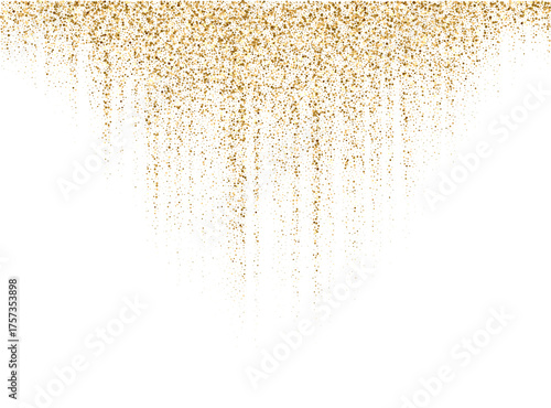 shiny gold glitter particles Wide gold glitter holiday confetti isolated Gold glitter shiny particles, glow, sparkle, golden splatter. Festive golden placer for your design Gold glitter particles