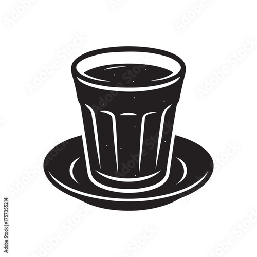 Traditional indian chai tea cup silhouette design