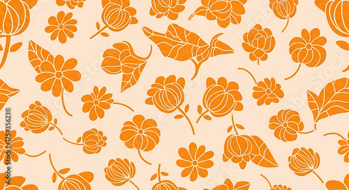 contemporary floral shapes seamless pattern	background illustration