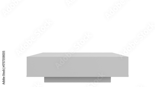 3D The image shows a minimalist rectangular gray podium against a white background