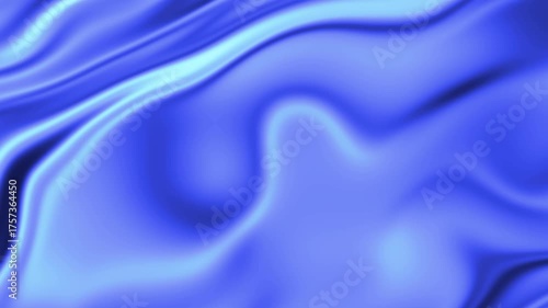 Abstract Blue Liquid Silk Fabric Texture with Smooth Waves and Subtle Highlights image photo
