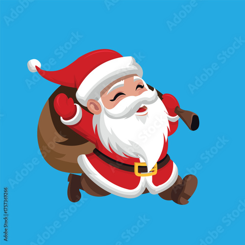 Cute Santa Clause vector flat illustration