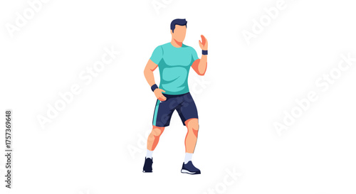Man running in place