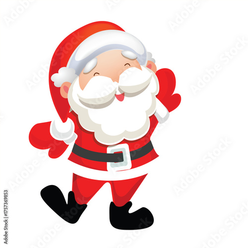 Cute Santa Clause vector flat illustration