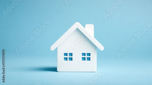 Wallpaper Mural White house model on blue background conveys property concept and calm feeling with minimal design and soft lighting Torontodigital.ca