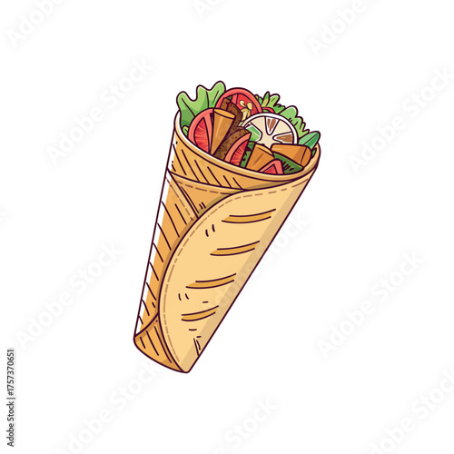 Shawarma simple design vector illustration
