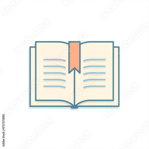 Open book with blank pages vector illustration isolated on white background