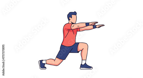 Man performing forward lunge exercise