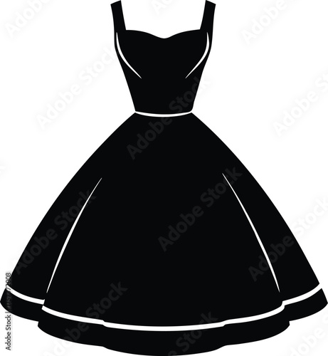 Fashion dress silhouette vector graphic