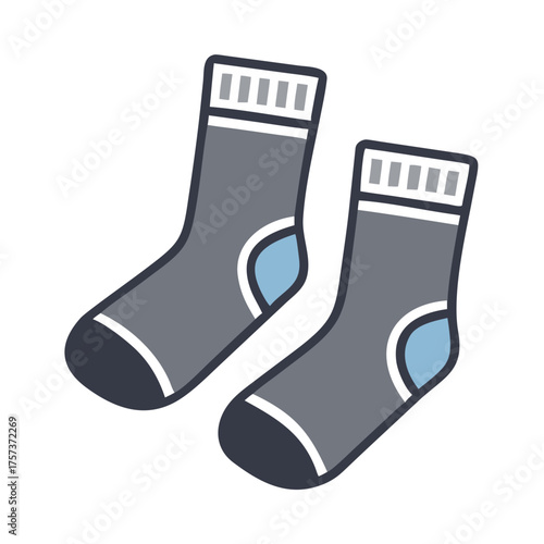 Warm socks in gray and blue colors representing seasonal illnesses concept