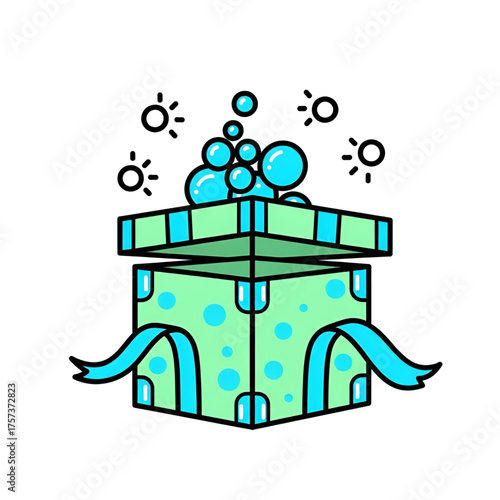 Gift box illustration present surprise birthday celebration vector art