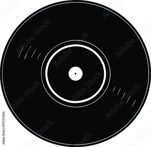DJ vinyl record silhouette graphic